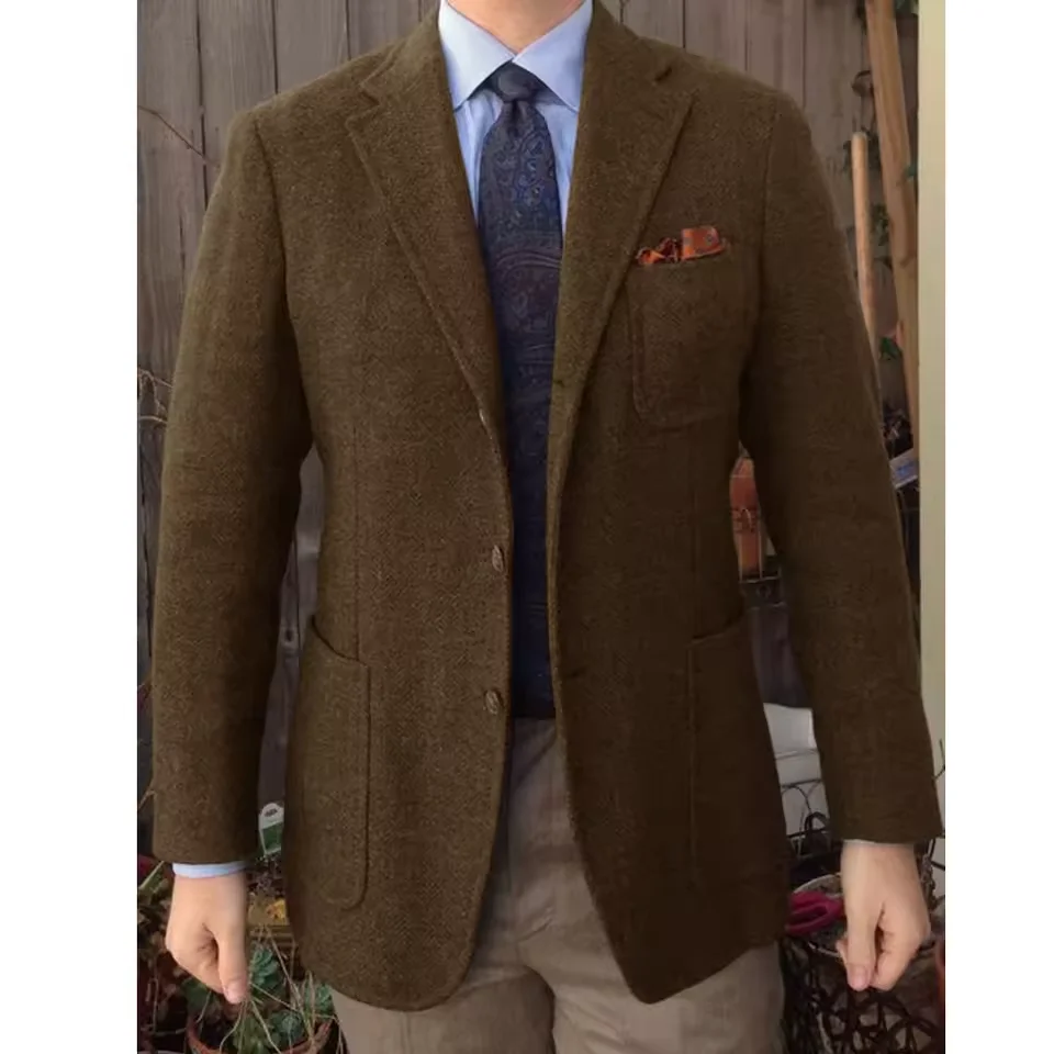 

2026 Autumn and Winter Men's New Woolen Jacket Simple Casual Men's Jacket Jackets Man Winter Male Coat Mens Clothing Coats