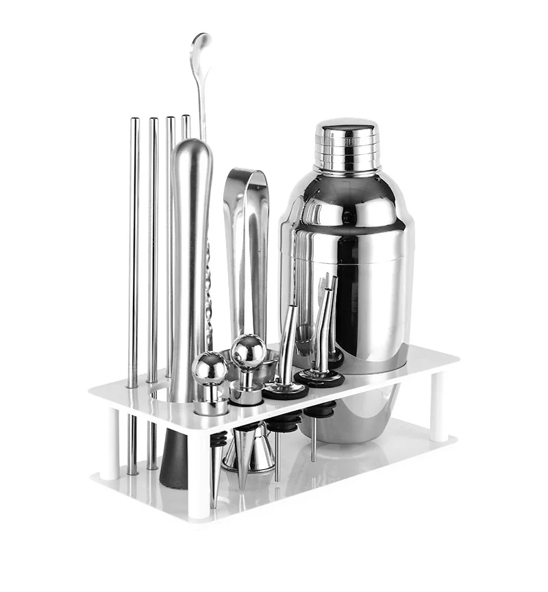 New 350/550ml Stainless Steel Cocktail Shaker Mixer Rack Kit Bar Bartender Tool Set