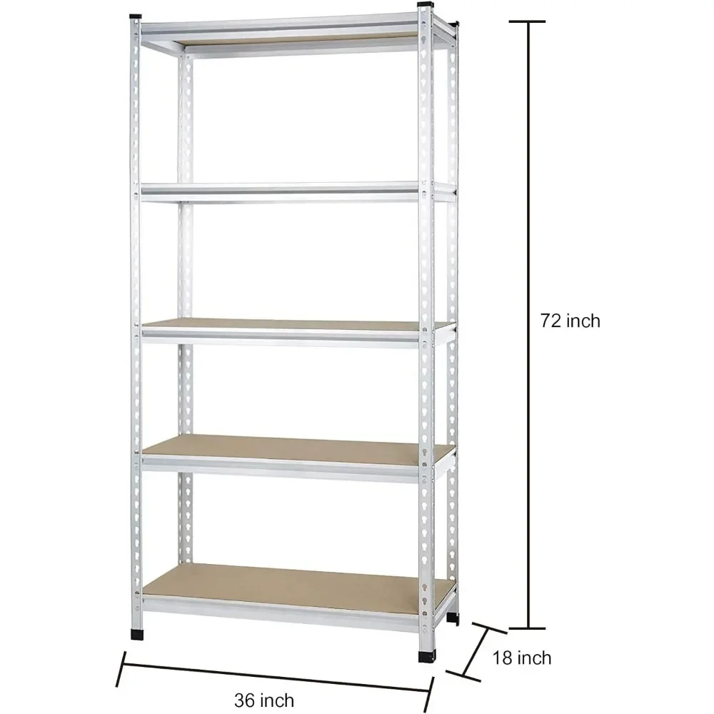 Medium Duty Storage Shelving Double Post Press Board 5 Tier Shelf Aluminum Kitchen Accessories 36 X 18 X 72 Freight Free Home