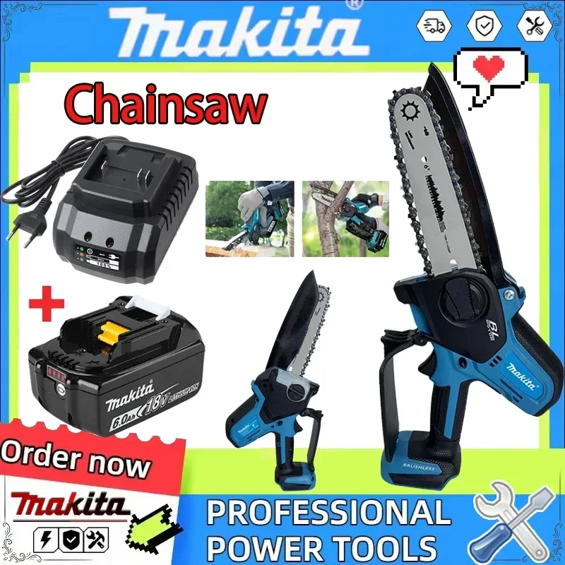 

Беспроводная электрическая цепная пила Makita с бесщеточным двигателем, мини-пила для обрезки, садовые электроинструменты