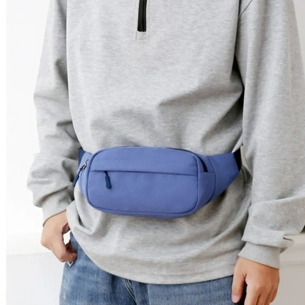 

Chest Pack Men Waist Bag Single Shoulder Large Capacity Phone Belt Bag Fanny Banana Bag 3 Pockets Sports Crossbody Bag