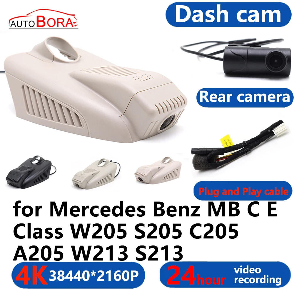 

AutoBora 4K Wifi 3840*2160 Car DVR Dash Cam Camera 24H Video for Mercedes Benz MB C E Class W205 S205 C205 A205 W213 S213