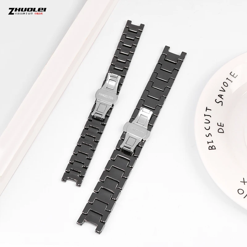 High quality White black ceramic watchband For Omega GC G-ucci notch watch strap Men Women bracelet 20*11mm 18*10mm 16*8m