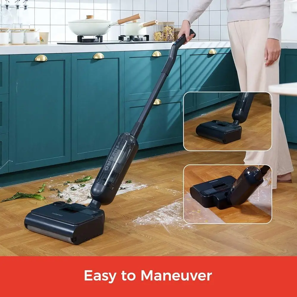 Cordless Electric Mop Hard Floor Cleaner 80 Mins Runtime Lightweight Quiet No Suction Bionic Self Cleaning Efficient