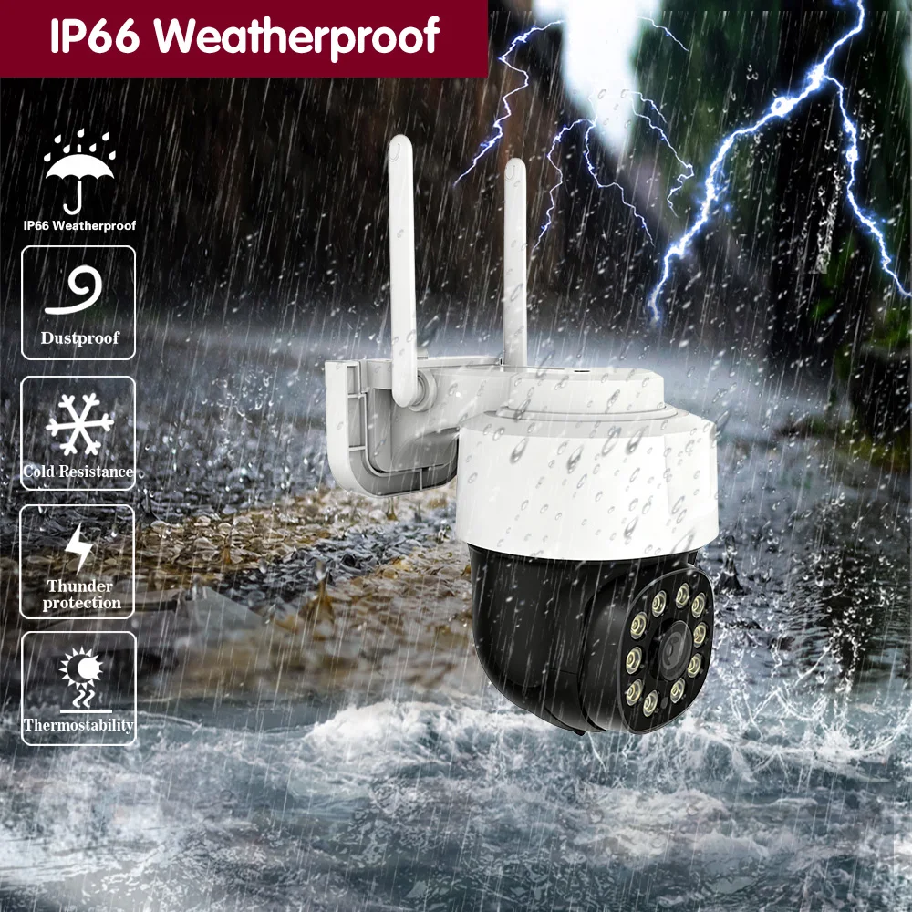 5MP Surveillance WIFI Camera Outdoor&Indoor Color Night Vision Tuya app Smart Home Remote Access PTZ Control Security IP Camera