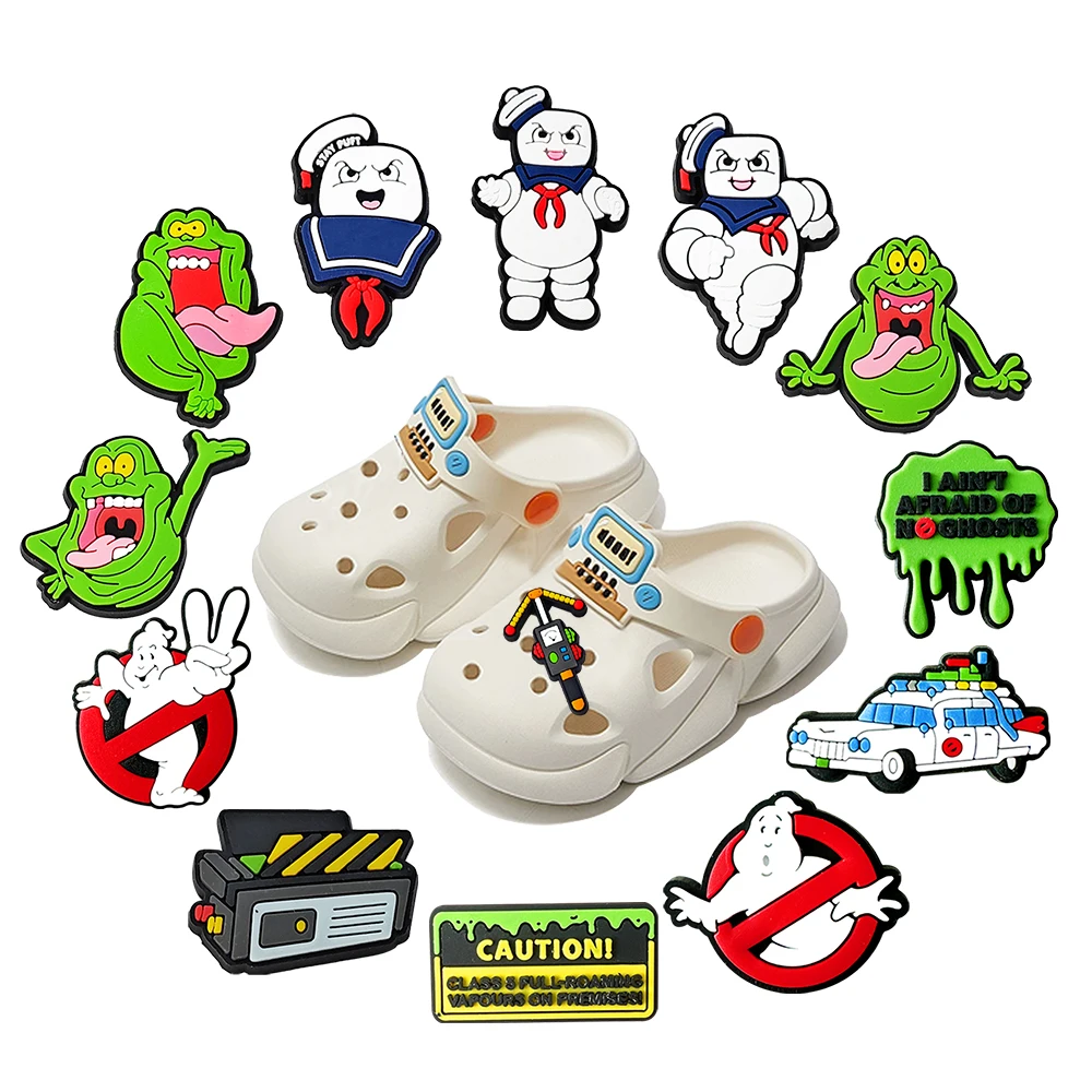 13-100pcs Hot Movies Shoe Charms pvc Shoes Decorations Accessories for Bubble Slides Clog Sandal Buckle Kids Party Gifts