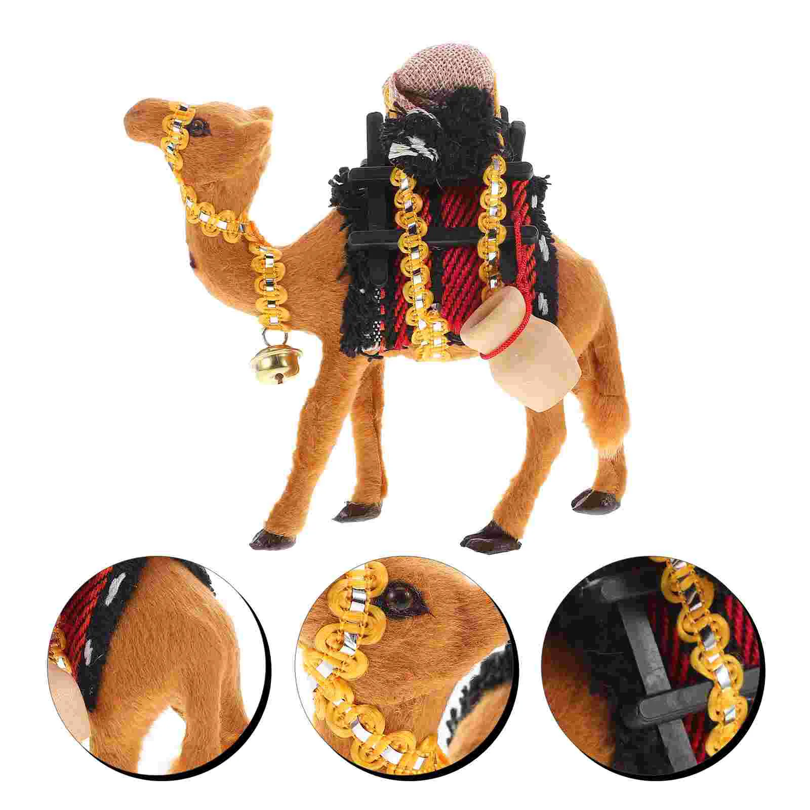 

Simulation Camel Model Miniature Animal Figurines Toy Plush Staute Small Desert Animals