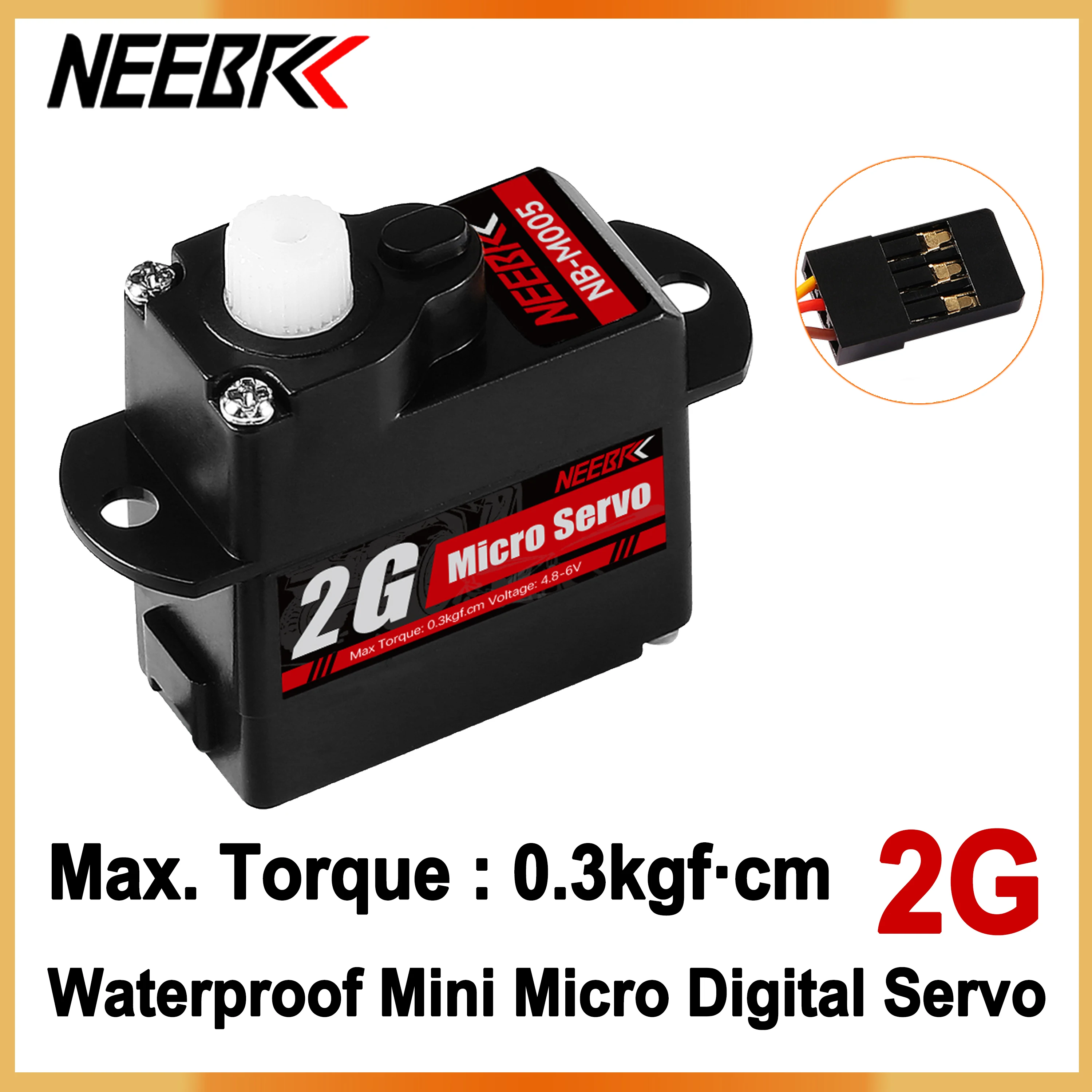 NEEBRC 2g Plastikowe Przekładnie Wodoodporne Mikro Serwo Cyfrowe do Samochodów RC Drift, Helikopterów, Samolotów, Samolotów Stałopłatowych, Multicopterek, Robotów, Części do Zabawek