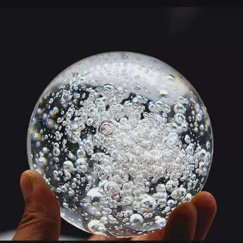 

Хрустальный шар-пузырь: Декоративные украшения для офиса и дома, прозрачные стеклянные изделия ручной работы, подарок, с эффектом текущей воды, для декора интерьера