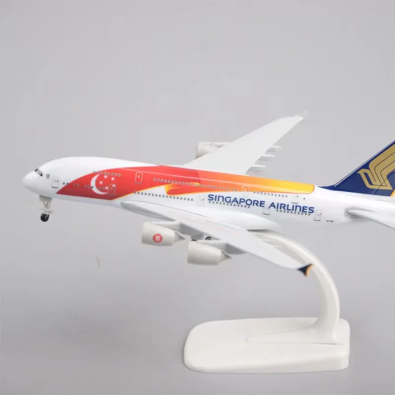 

20cm Alloy Metal Air Singapre Airlines Red Flag Airbus 380 A380 Airplane Model Diecast Air Plane Model Aircraft w Landing Gears