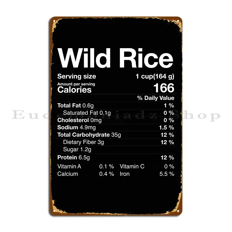 Letrero Metálico de Papel de Estaño con Diseño Personalizado para Sala de Estar, con Temática de Día de Acción de Gracias, Nutrición del Arroz Silvestre y Pavo, tipo Póster