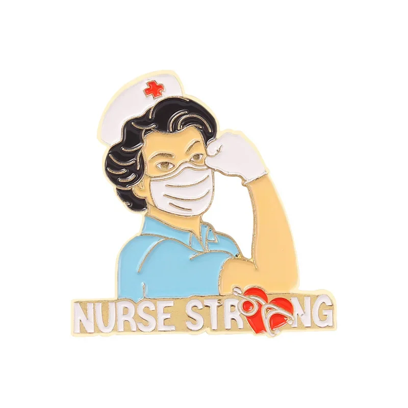 Creative Nurse Doctor Brooches Cute Cartoon Metal Pins for Clothing Backpack Jeans Lapel Pendant Art Badge Jewelry Friends Gift