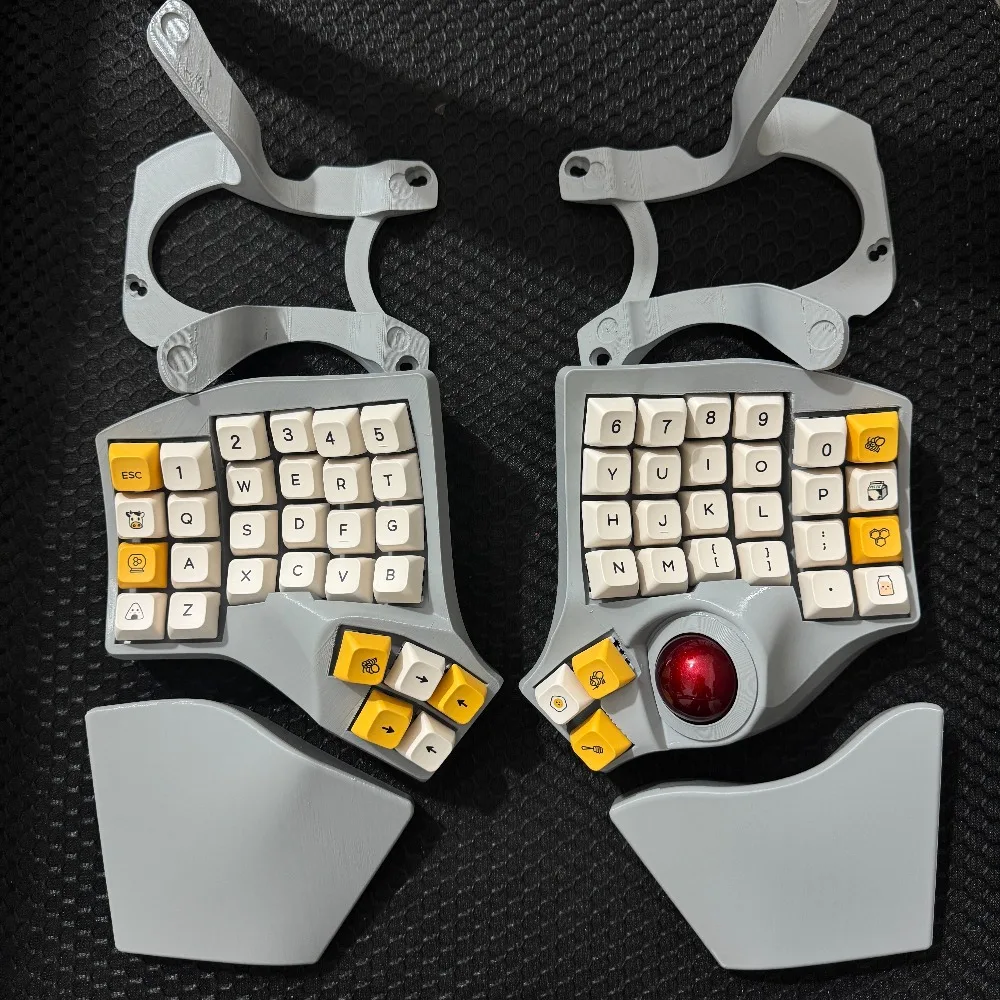 Charybdis MK1/2 Trackball Split Keyboard Kit Bluetooth ZMK/Wired QMK Teclado Hot Swap Gray V4 Switch Gaming Mechanical Keyboard