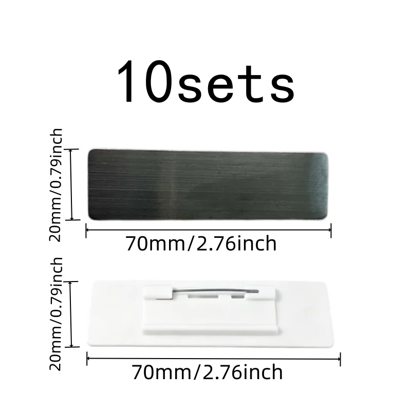 10 pcs Name Tag Brooches for Event Staff Badges, Smooth Writable Area, Durable Non-Fading, also fits Office Employee ID