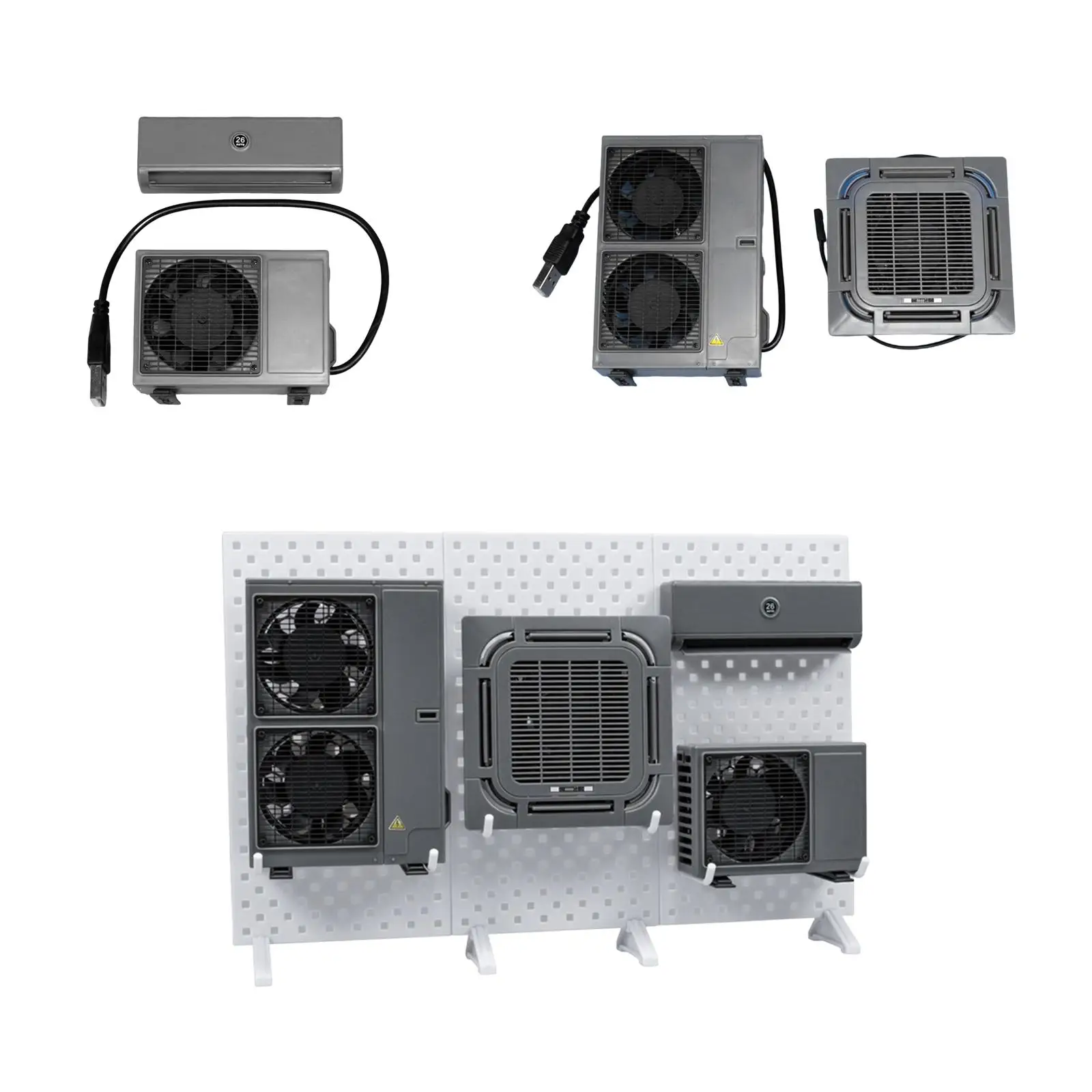 

Miniature Air Conditioner Model Set Pretend Play 1/14 Scale Realistic Tiny Simulated Scene Dollhouse Furniture Model