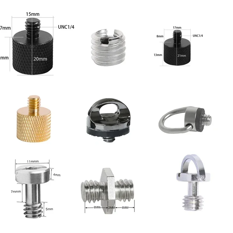 Vite adattatore per treppiede Accessori per fotografia Vite 1/4 3/8 5/8 Vite a sgancio rapido Monopiede per fotocamera Speciale