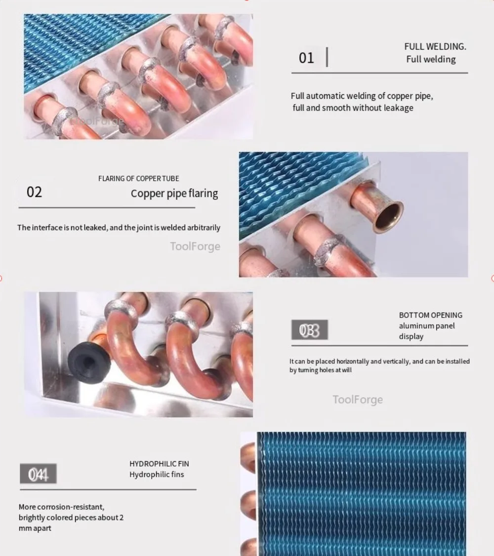 أجزاء تبريد مكثف صغير مبادل حراري أنبوب نحاسي 2*3*100