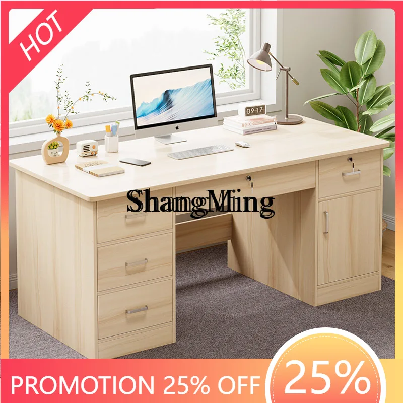 

FG simple modern desktop computer desk office staff table and chair combination home desk workbench
