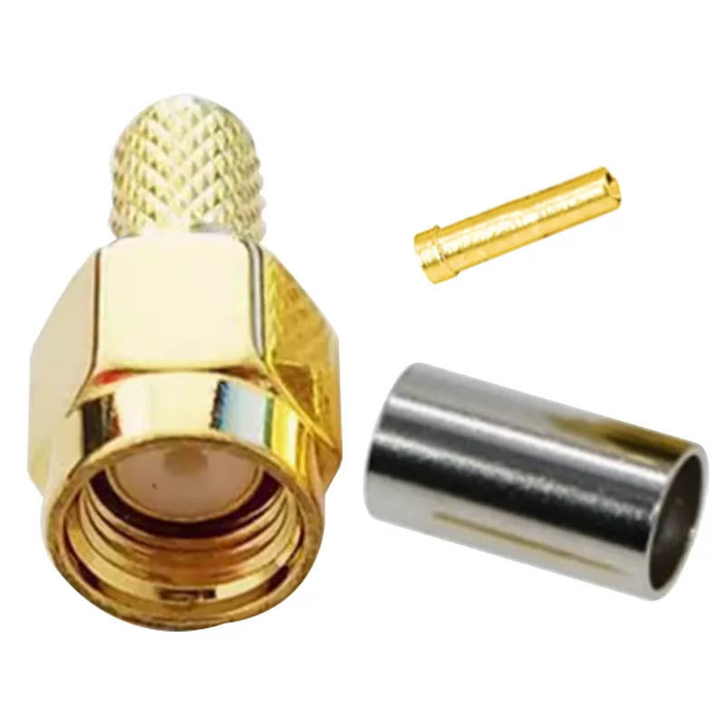 For RG58 RG142 RG400 LMR195  Coaxial Cable Nut Bulkhead Crimp 50-3 RF Coax Adapter SMA Male Female Plug Connector