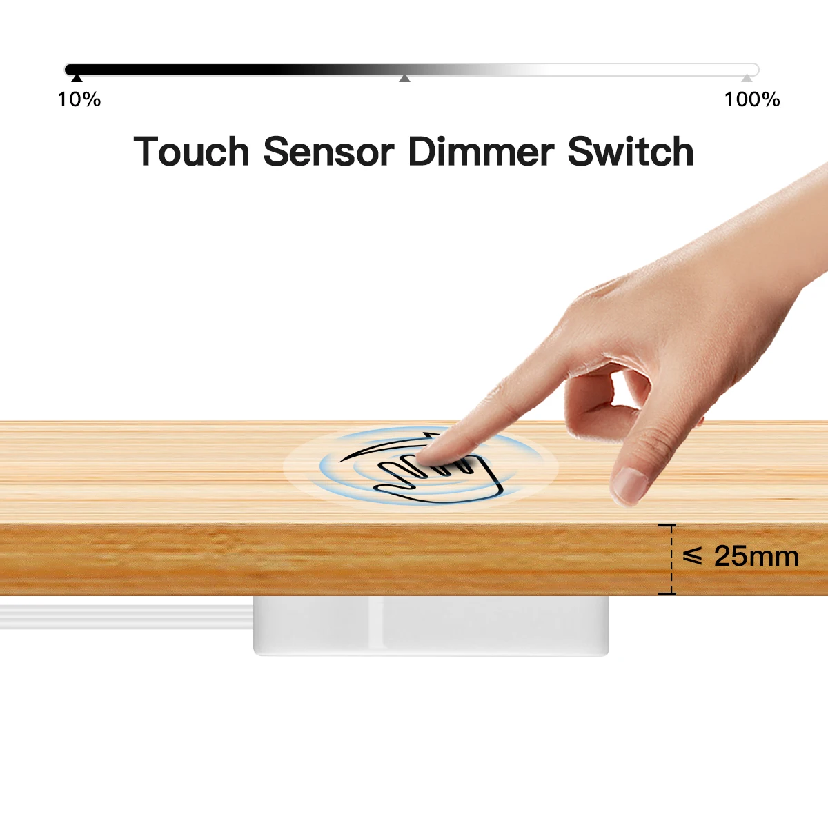 

Hand Sweep Dimmer Sensor Penetrating Switch 12V-24V Wood Panel Touch Switch LED Dimmable Touch Sensing Hidden Switches for Light