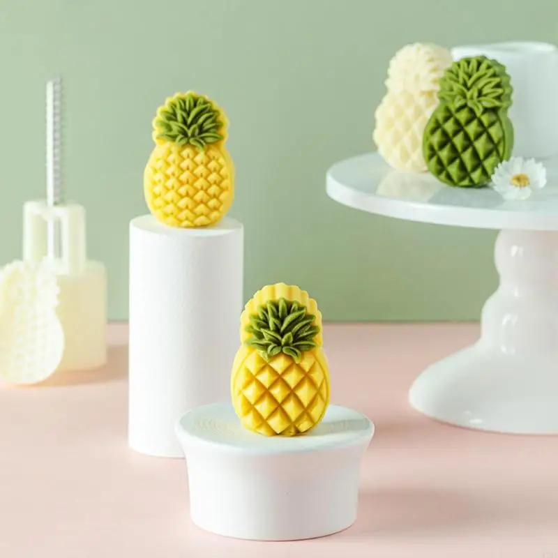 97QE Plastic Dessert Stamp Dessert Moulds Pineapples/Flower for Hand-Making