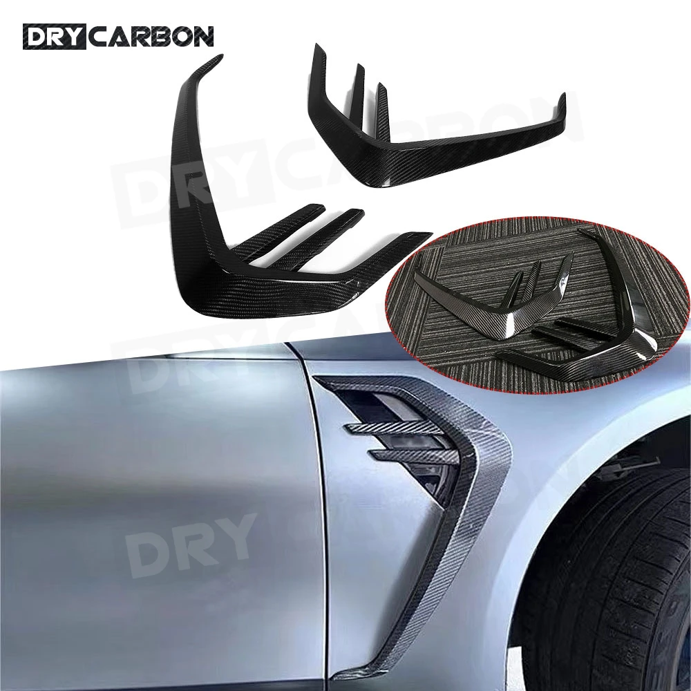 

For BMW G80 M3 G82 G83 M4 2021+ Dry Carbon Fiber Side Fender Air Vent Trims Bumper Fin Splitters Spoiler Accessories FRP
