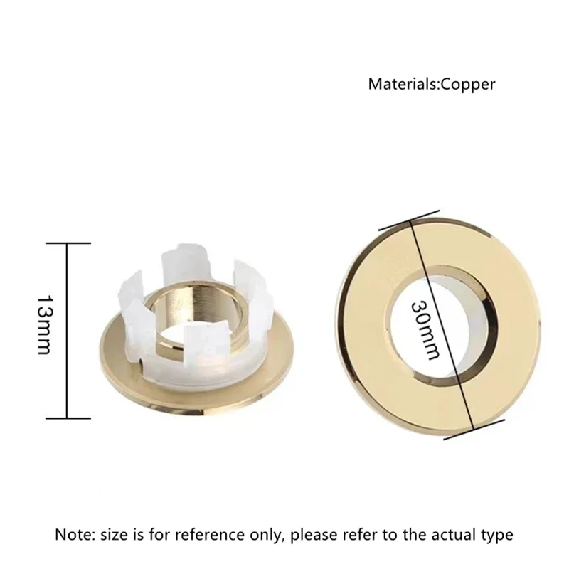 Overflow Hole Decorative Cover Copper 1Pcs Sink Hole Round Overflow Cover Insert Black Basin Sink Bathroom Faucet Insert Ring image 6