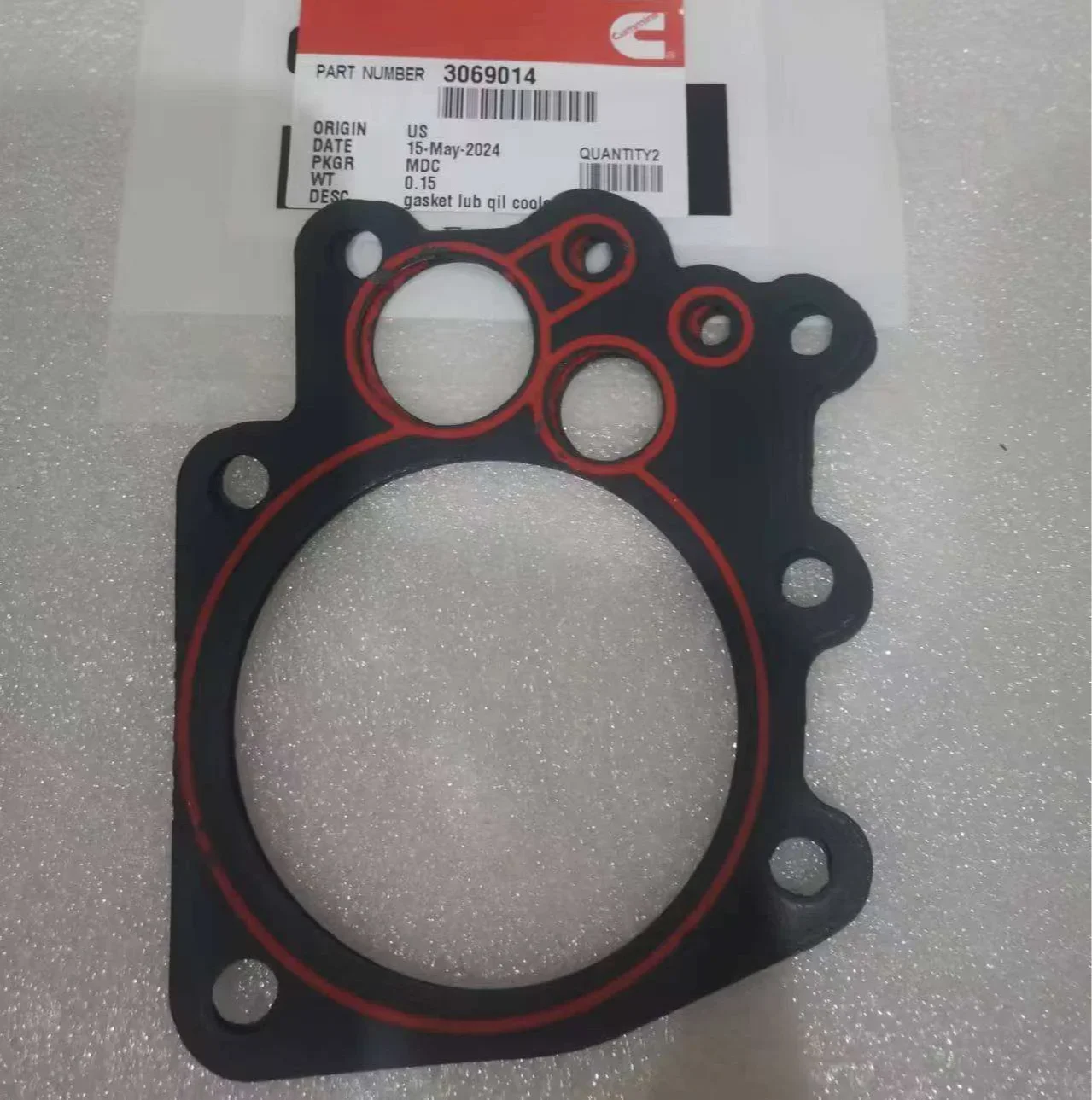 3069014 Machinery Diesel Engine Lubricating Oil Cooler Cover Gasket Spare Part for Cummins N855 Engine Ship Marine Parts