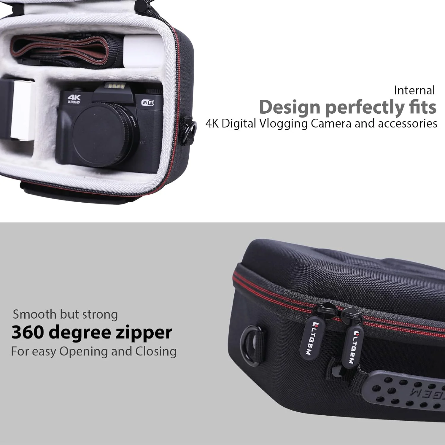 Hard Camera Case for 4K Digital Camera for small 4K Digital Camera by LTGEM,Fits 4K Digital Accessory Kit -  Carrying Bag - view 3