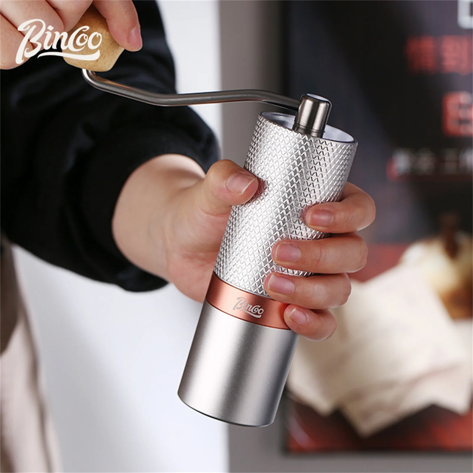 

Bincoo Upgrade Manual Coffee Grinder CNC Hand Ground Coffee Grinder Professional Stainless Steel Six Star Core Coffee Grinder