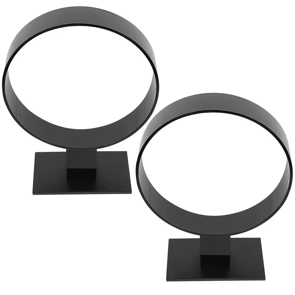 

Набор из 2-х круглых акриловых подставок-органайзеров для повязок на голову, легкая портативная подставка для хранения заколок и аксессуаров для спальни