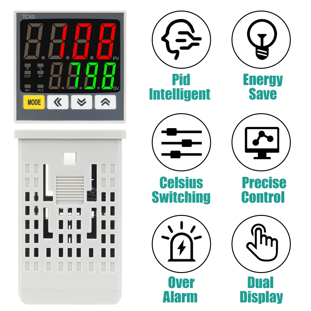 EARU Digitaler PID-Programmierbarer Temperaturregler Thermostat SSR-Relais Spannungsausgang mit SSR-40DA K Thermoelement-Sensor-Kit – Detail 13