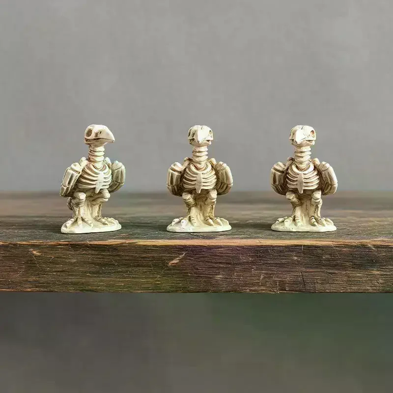 3pcs Skull Crow Miniature Model Halloween Resin Statue Dollhouse Home/Garden Scene Ornament Photography Prop Horror Atmosphere