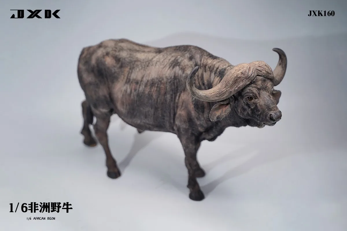 JXK 1/6 African Buffalo (Synerus caffer) Model Wild Animal Simulation Water Buffalo Static Figure Toy Model 59cm