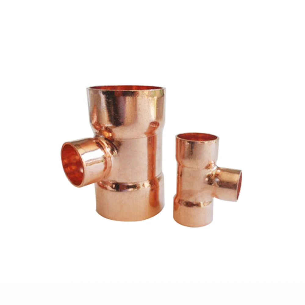 54mm 67mm To 15 16 22 28 42mm ID Reducing Tee 3 Ways 99.9% Copper End Feed Solder Plumbing Fitting For Air Condition