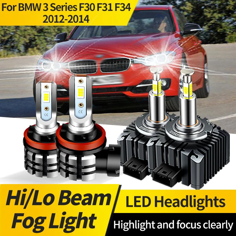 

2PCS For BMW 3 Series F30 F31 F34 2012-2014 HID Xenon Bulbs Replacement D1S H11 LED Headlight White LED Hi/Lo Beam Fog Lights