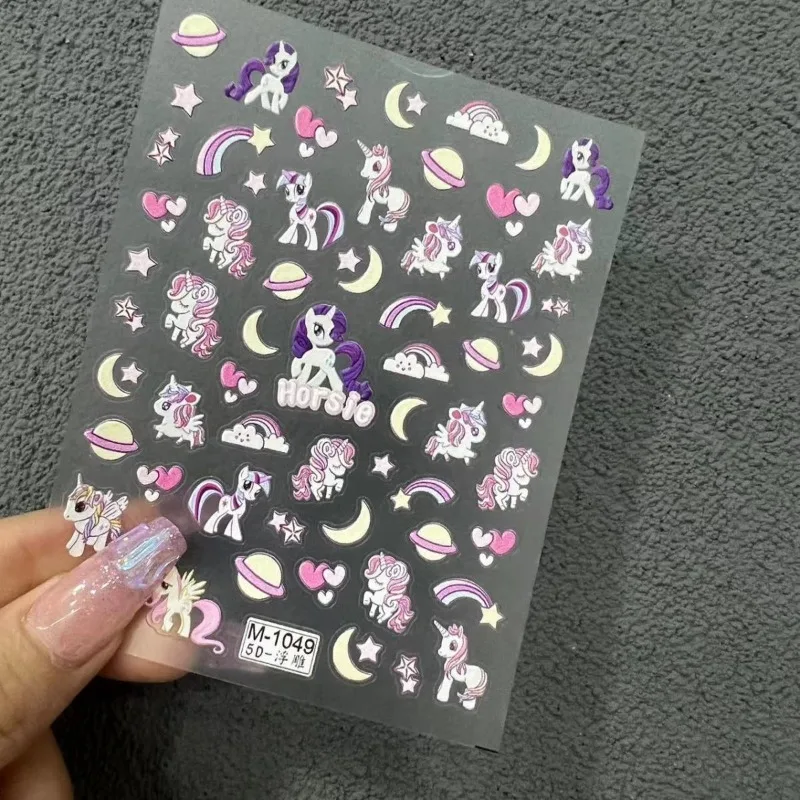 بلدي ليتل المهر الشفق البريق Fluttershy الخنصر فطيرة الإبداعية Kawaii الكرتون الإغاثة ملصقات ستيريو ملصقات لطيف ملصقات الأظافر