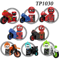 TP1030 Super Building Block Toys Heroes Movie Series Character With Motorcyle Mini Assembly Figures Toys for Kids GIfts