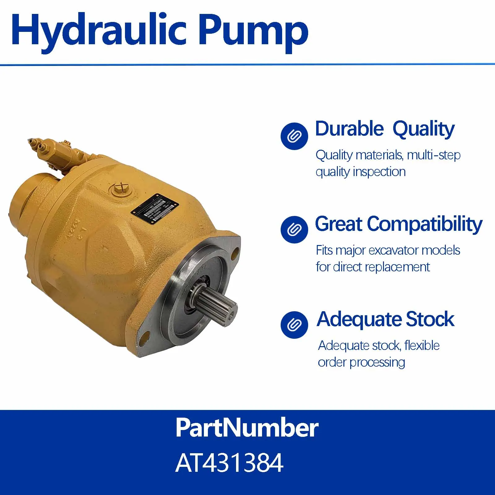 AT303229 Hydraulic PUMP For JD 310SJ 310SK 310SL 325SL 410G 410J 410K Loader