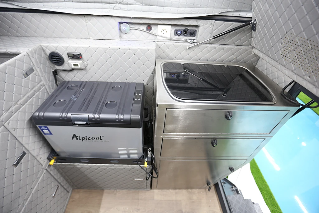 2025 Kinlife Pop-Up Roof Kitchen Shower and Solar Panel for 4x4 Ute and Pickup Camping Truck Canopy Camper with Tool Boxes view 6