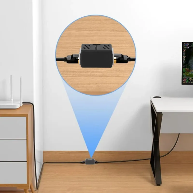 RJ45 Connector Network Extender Ethernet Extender Extension Wire Cord Cable Network Adapters Connector for Internet Converters