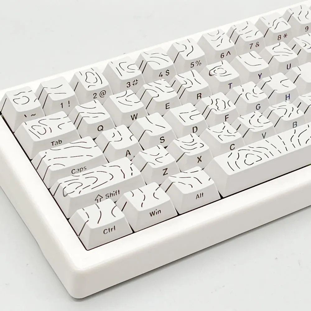 

130Keys Profile Cherry Keycap Transparent Lines Suitable for Personalized on Mechanical Keyboard MX PBT+PC Key Cap