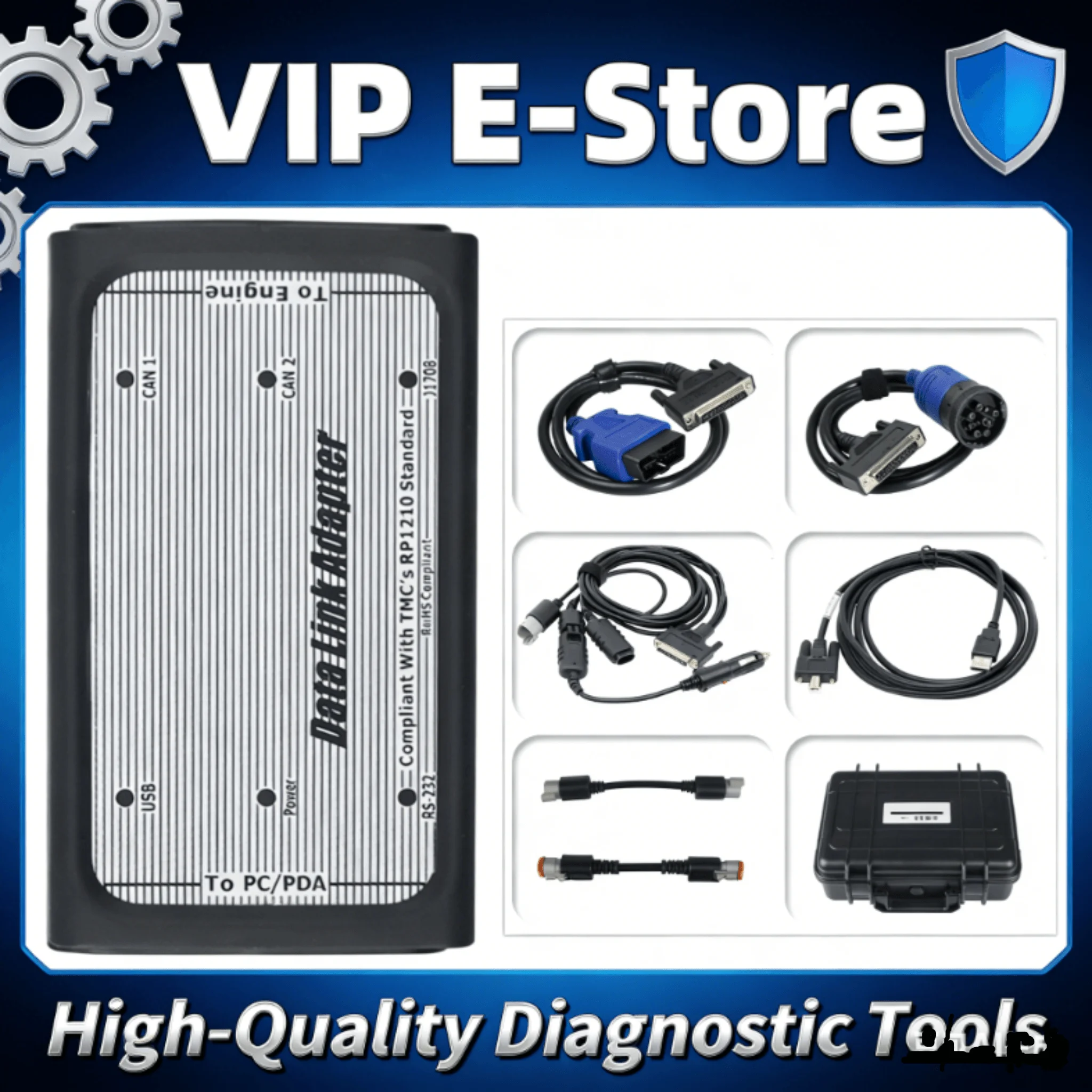 

High Quality INLINE6 V7.62 Data Link Adapter Heavy Duty Diagnostic Tool Full 8 Cable Truck Scanner Inline 6