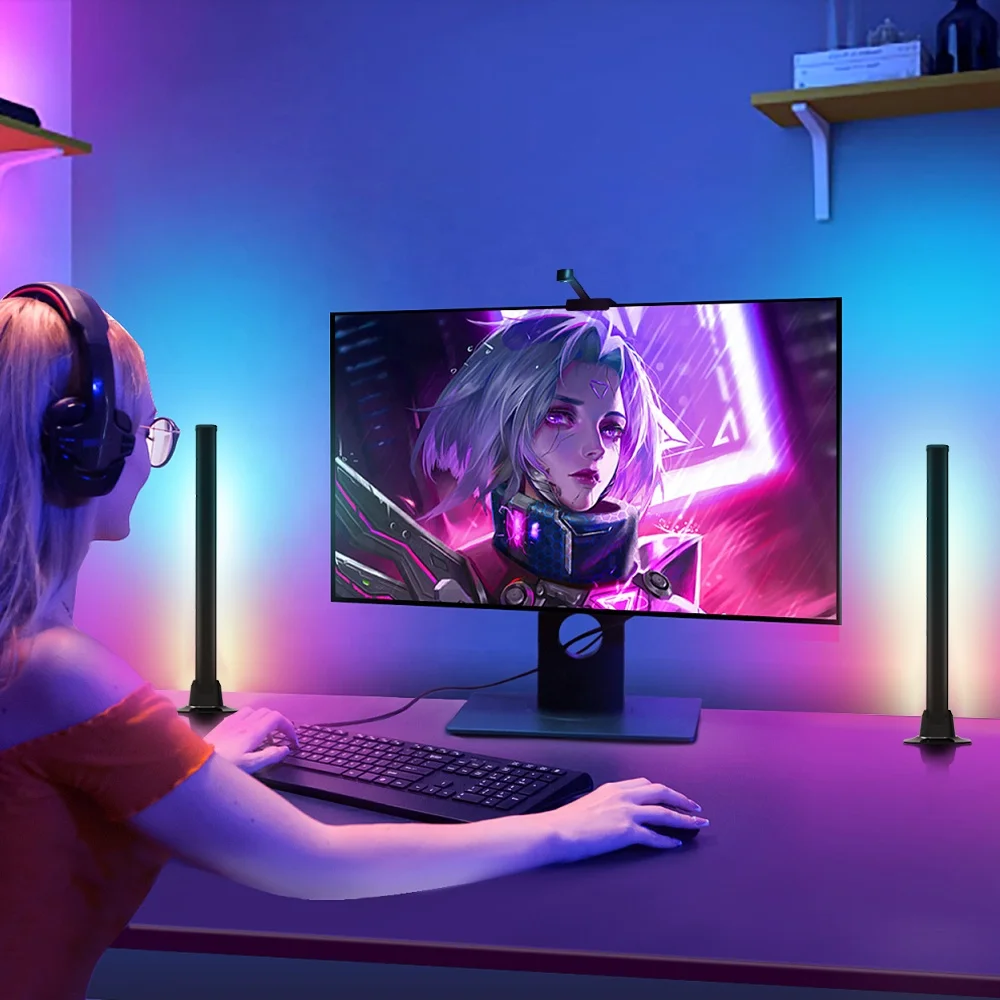 LED Wifi Smart TV Backlight Light RGBIC Music Light Bar With Camera Voice Control Alexa Google Home