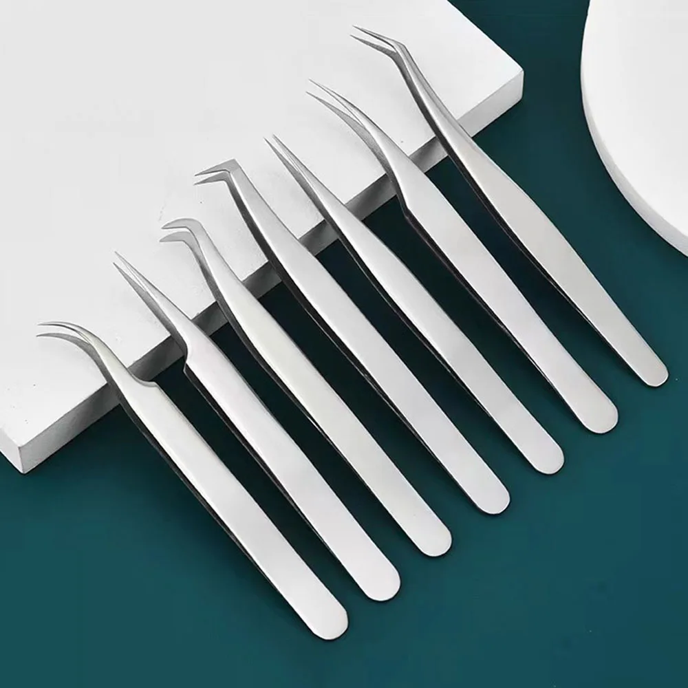 Pinzette per ciglia Pinzette per ciglia finte super dure Kit per trucco Strumenti Pinzette in acciaio inossidabile per trucco ciglia