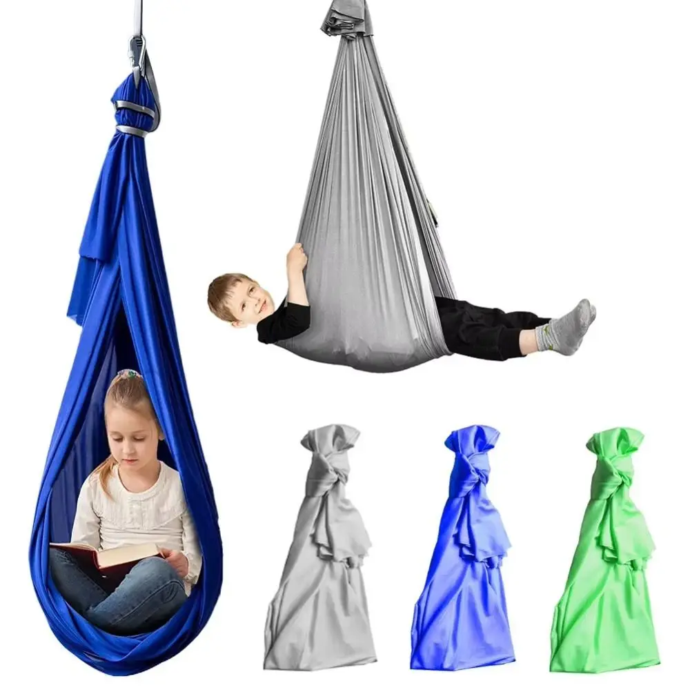 

2024 Portable Sensory Swing Strong Weaving Fabric Suspension Bed Multicolor Multi-function Yoga Suspension Beds Autism ADHD