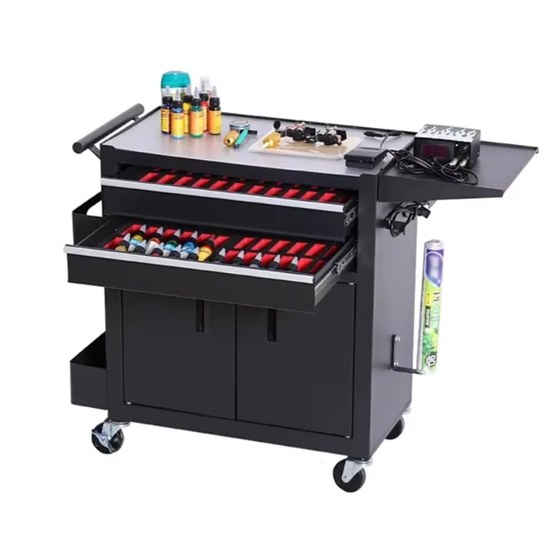 

Salon Esthetician Trolley Cart Mobile Tattoo Trolley,The Structure with Multiple Iron Sheet Drawers, Salon Furniture