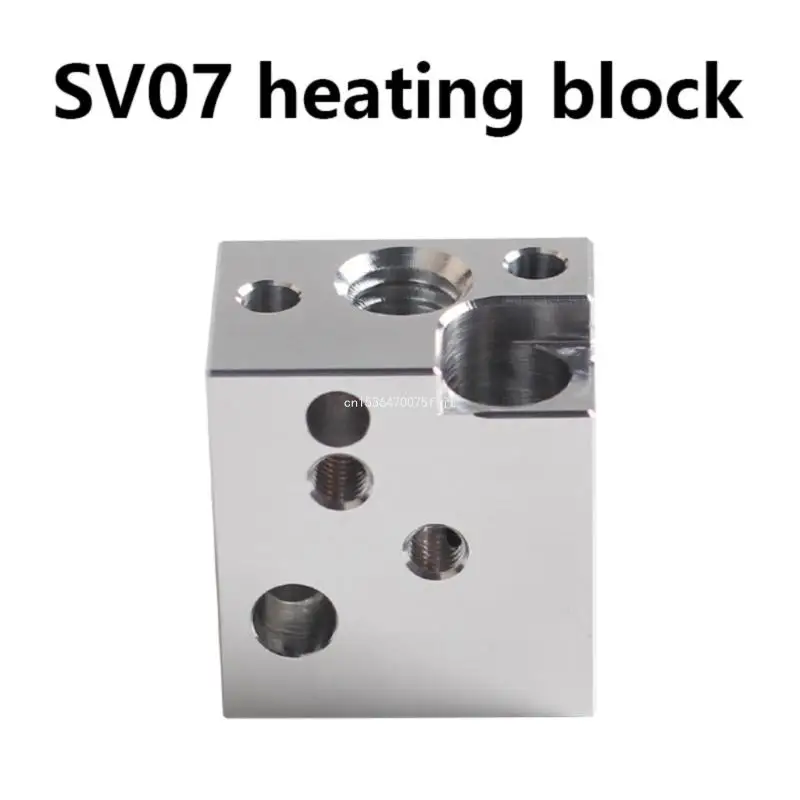 

High Efficiency Extruder Heating Block for Sovol SV07 3D Printer Extruder Hot End Block Durability Metal Heating DropShipping