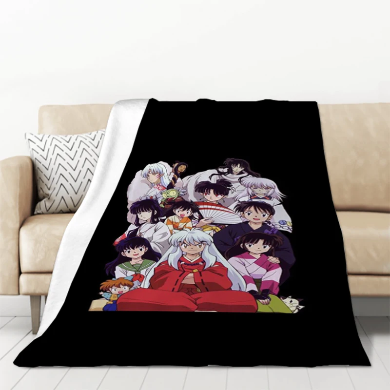 Inuyasha Custom Blanket Sofa Blankets for Winter Microfiber Bedding Knee Warm Fleece Fluffy Soft Decorative Thick Children's