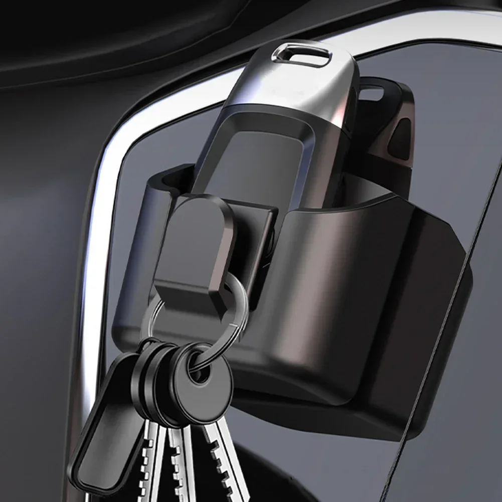 Universeller Autoschlüsselhalter-Clip, Aufbewahrungsbox für den Autoinnenraum, Armaturenbrett-Organizer, Klebehalterung für Karten- und Schlüsselhalter – Detail 1